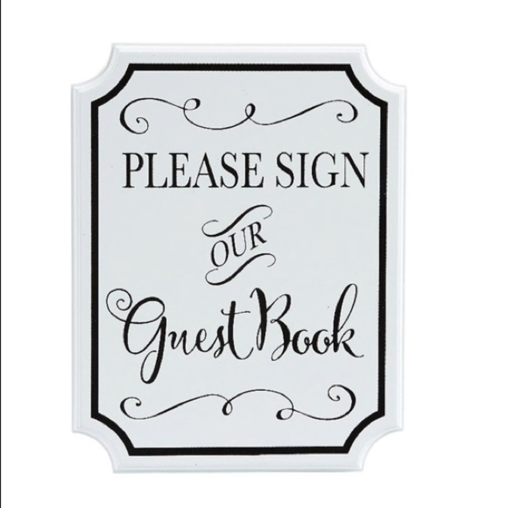 White guest book sign